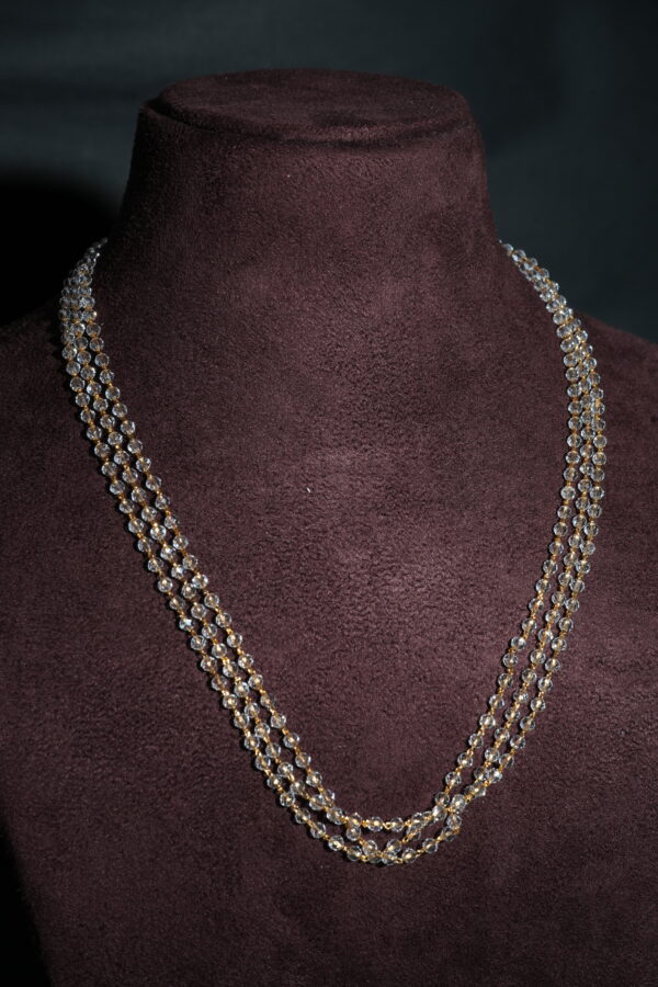 Three Layered Transparent coloured Crystal Chain Necklace